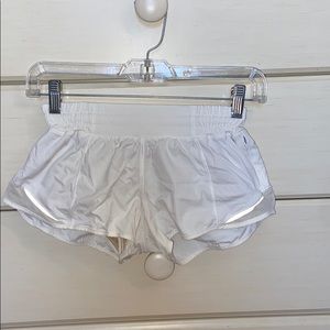 White Lululemon hotty hot shorts